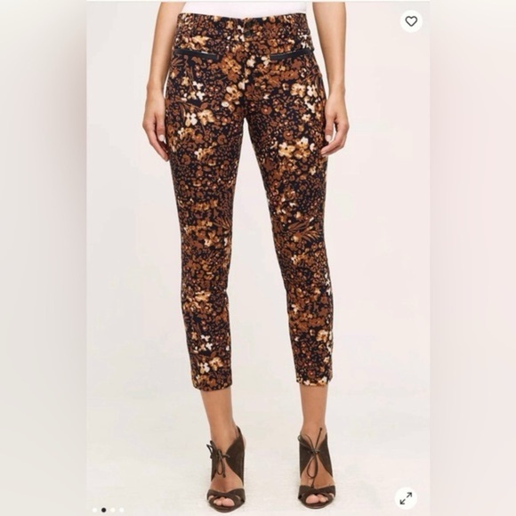 Anthropologie Essential Slim Floral Pants - Picture 1 of 5